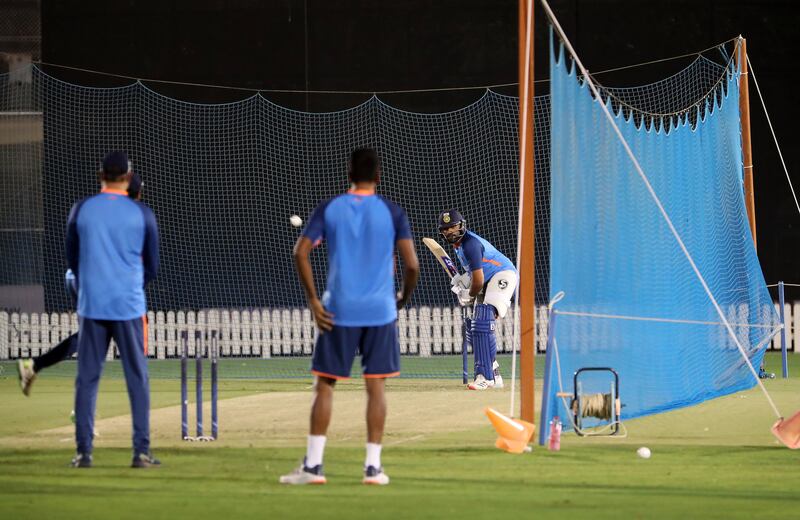 Rohit Sharma of India plays a shot. All subsequent photos: Pawan Singh / The National
