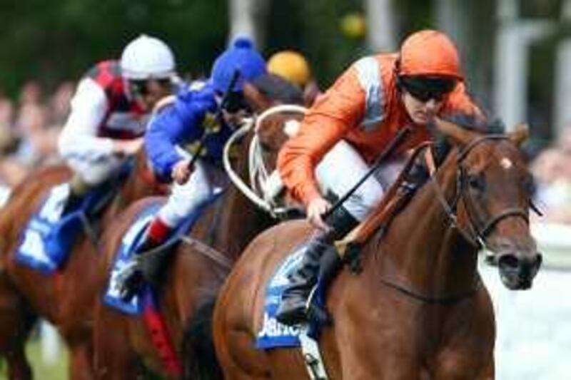 NEWMARKET, ENGLAND - JULY 10:  Tom Queally on Fleeting Spirit (R) wins the Darley July Cup at the Newmarket July racecourse on July 10, 2009 in Newmarket, England.  (Photo by Mike Hewitt/Getty Images) *** Local Caption ***  GYI0057878748.jpg *** Local Caption ***  GYI0057878748.jpg