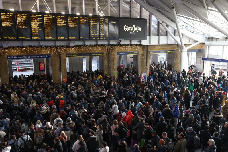King's Cross station in London after RMT union workers ended their latest walk-out over pay and conditions. Getty Images