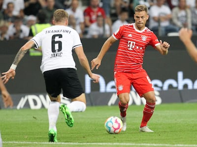 Frankfurt's Croatian midfielder Kristijan Jakic and Bayern Munich's German midfielder Joshua Kimmich. AFP