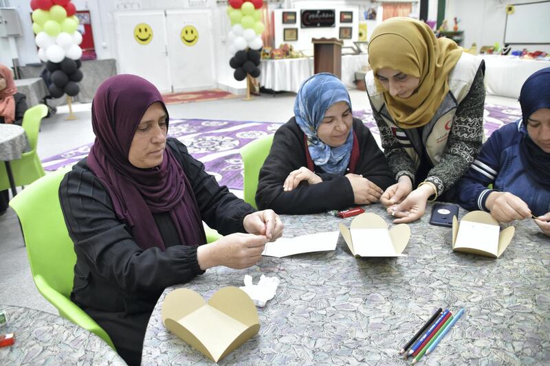 MKS Jewellery approached the women at Mrajeeb Al Fhood Refugee Camp to create the silk ropes for its charity bracelets, each of which was individually knotted. Photo: MKS Jewellery
