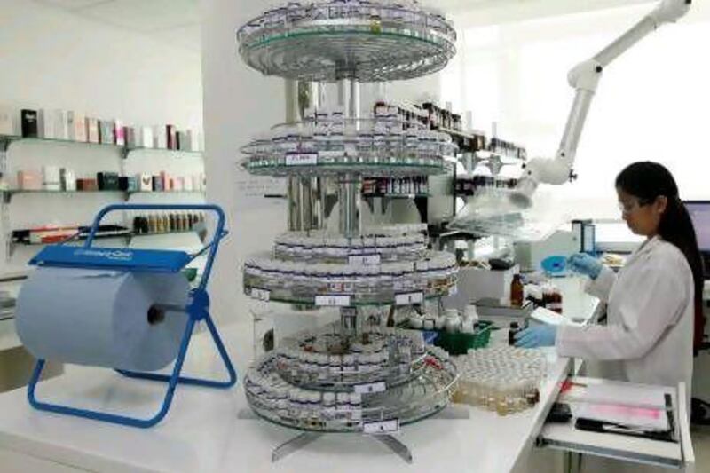 The Firmenich laboratory which makes perfumes for big branded company’s in Dubiotech, Dubai Biotechnology and Science Park In Al Barsha.