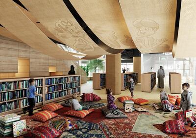 A rendering of the Children's Library at Qasr Al Hosn.