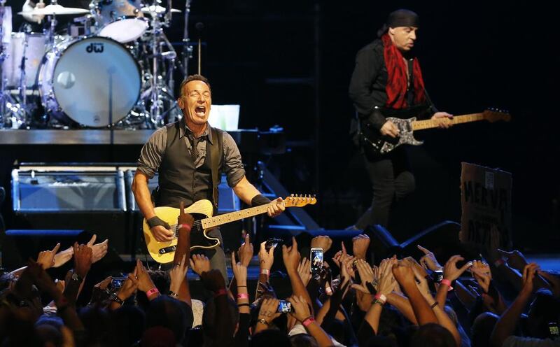 Bruce Springsteen performs with the E Street Band in Cape Town yesterday. Mike Hutchings / Reuters