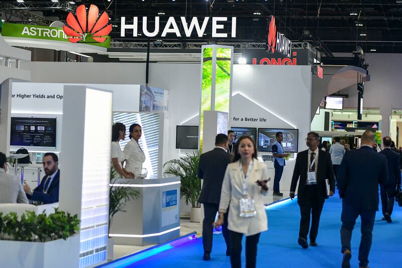 Abu Dhabi Sustainability Week plays host to some very big names in international business, including Huawei of China. Khushnum Bhandari / The National
