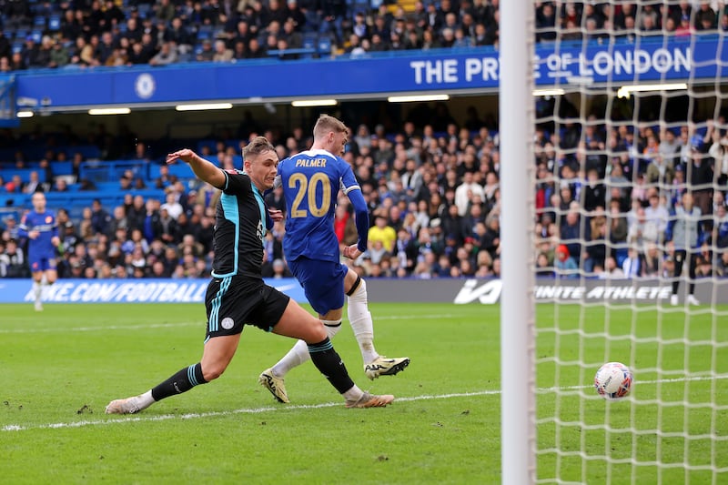 Cole Palmer scores Chelsea's second goal. Getty Images