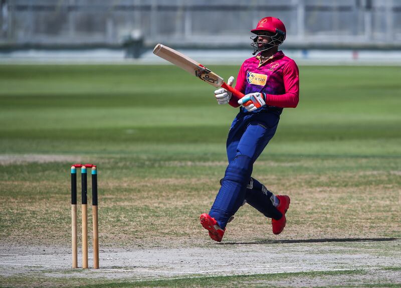UAE's Vriitiya Aravind bats against Namibia in Dubai