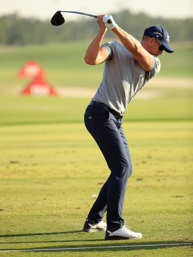 Henrik Stenson of Sweden on the driving range. Getty Images