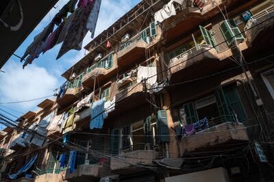 El Khoury offered new drapes to local residents that gifted him their tattered curtains affected by the 2020 blast. Photo: Sara Guldmyr