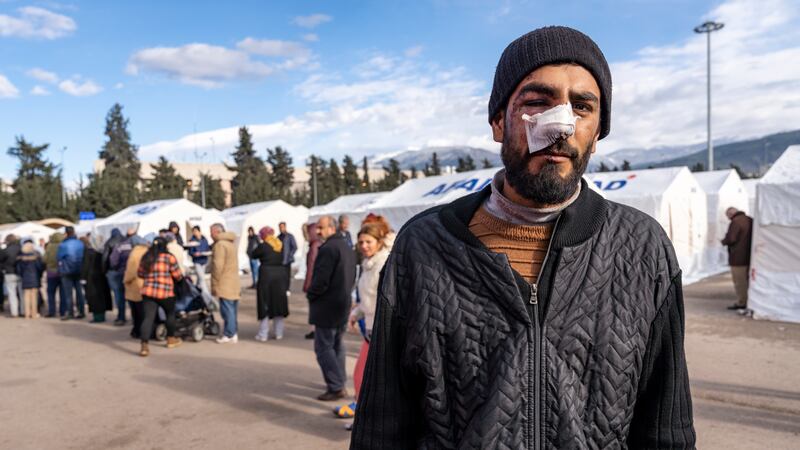 'We were screaming for help until people came to help us and they took us to the hospital', said Hamid from Homs who was injured in a building collapse. Matt Kynaston / The National