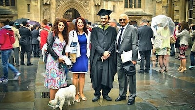 Anoosheh Ashoori (R) with his family in the UK before his arrest and detention in Iran. Image provided by family