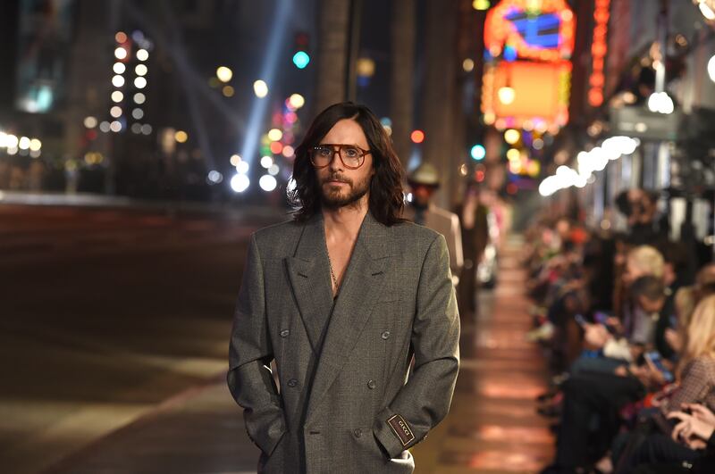 Michele's long-time friend, actor Jared Leto, whom he sent down the runway for the Love Parade show. AP