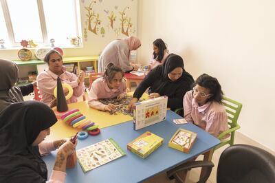 DUBAI, UAE - AUGUST 5th 2017: Senses pupils and teacher  on August, 2017 in Dubai,UAE (Photo by John Marsland / For the National