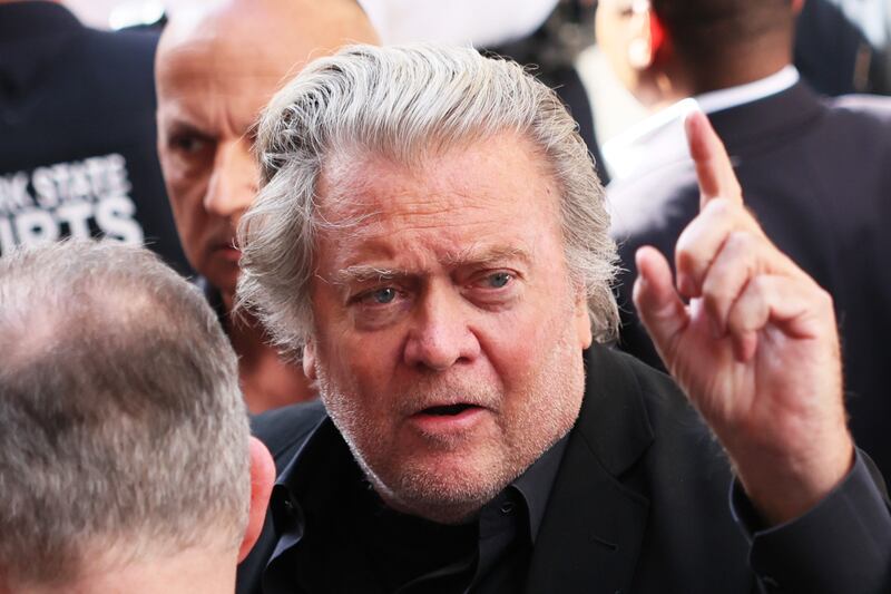 Mr Bannon outside the New York courthouse on September 8. AFP