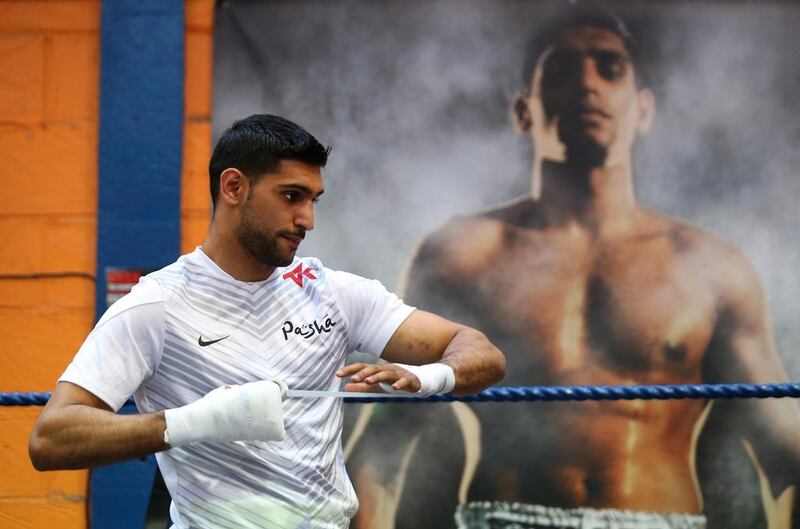 Briton Amir Khan will have Floyd Mayweather Jr on his mind when he goes up against Luis Collazo on Saturday night in Las Vegas. Alex Livesey / Getty Images

