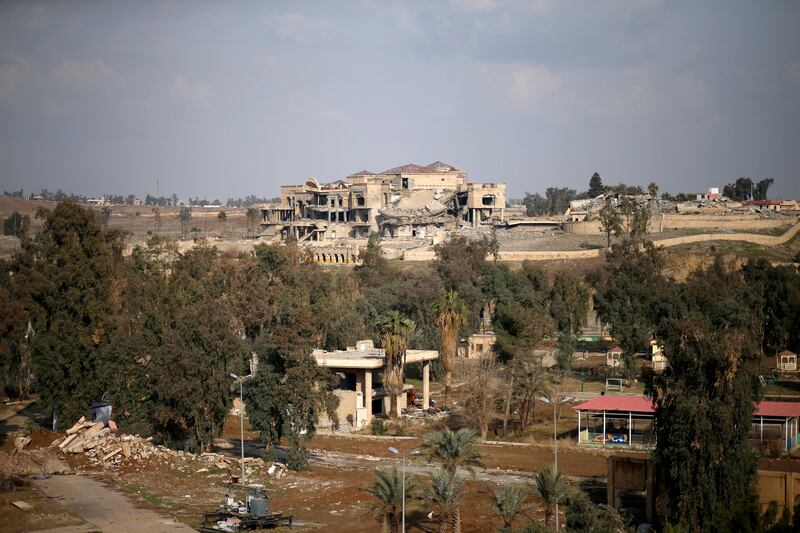 Part of one of Saddam's palaces in Mosul destroyed during the battle with ISIS militants. Reuters