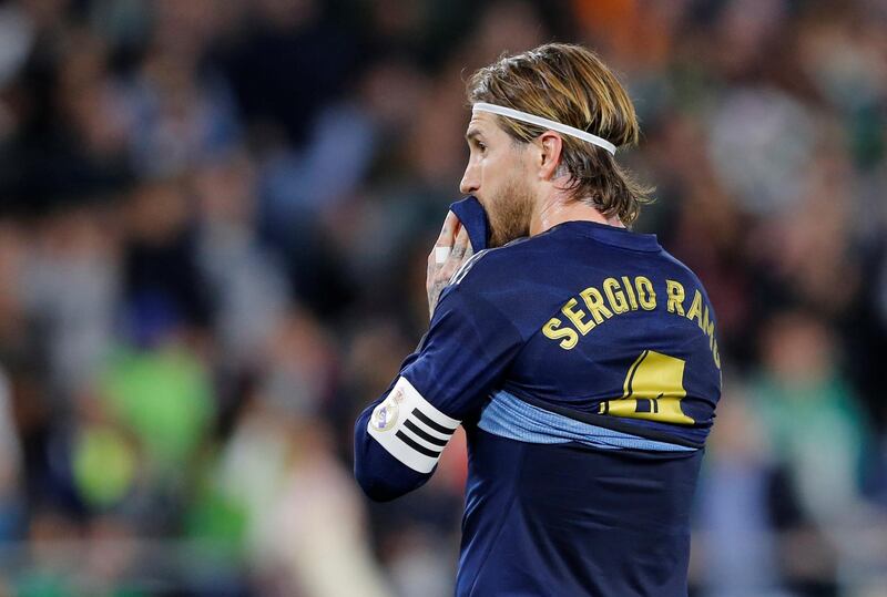 Real Madrid captain Sergio Ramos during the match against Real Betis. Reuters