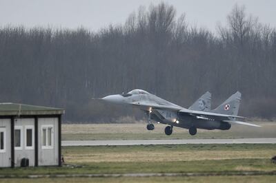 A Polish Air Force Mig-29 fighter during Media Day at the 22nd Tactical Air Base in Malbork, Poland. EPA 