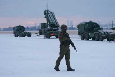 A surface-to-air missile system at Warsaw Babice Airport, Poland. AFP