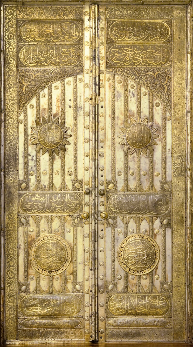 A former Kaaba door made by Shaikh Mahmoud Yousuf Badr for King Abdulaziz bin Abdulrahman Al Saud. Photo: Diriyah Biennale Foundation