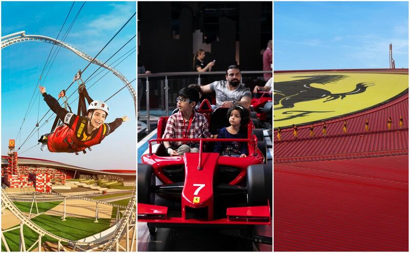 Ferrari World Abu Dhabi will open its Red Roof walking and Zip Line experience on November 5. Courtesy Ferrari World; The National 