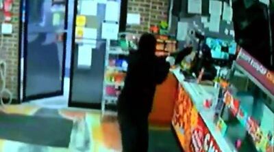 Police released this CCTV showing the moment a gunmen shot Kumar.