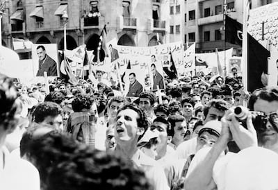 Picture released on August 18, 1956 showing demonstrators supporting Egyptian President Gamal Abdel Nasser, in the Maarad street of Beyrouth, during the conference in London about the Suez Canal. During that time, Nasser’s Egypt was becoming a less welcoming place for Westerners. AFP