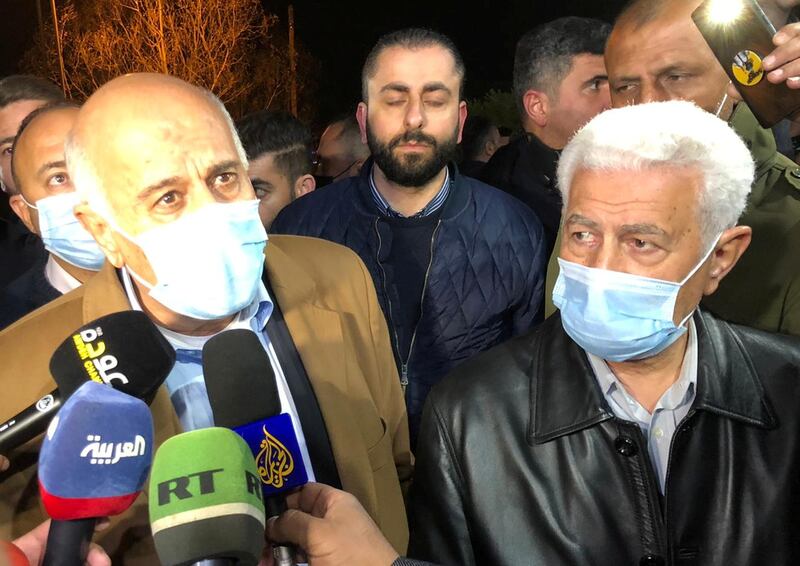 Jibril Rajoub, a senior Fatah official arrives to register Fatah list for the coming parliamentary elections, in Ramallah in the West Bank. Reuters