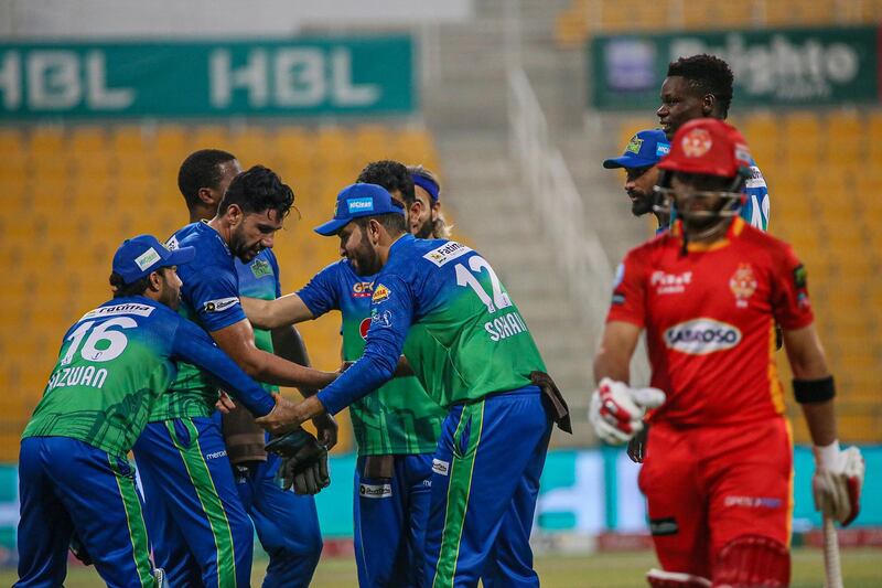 Multan Sultans defeated Islamabad United in the PSL qualifier in Abu Dhabi on Monday, June 21. Courtesy PCB