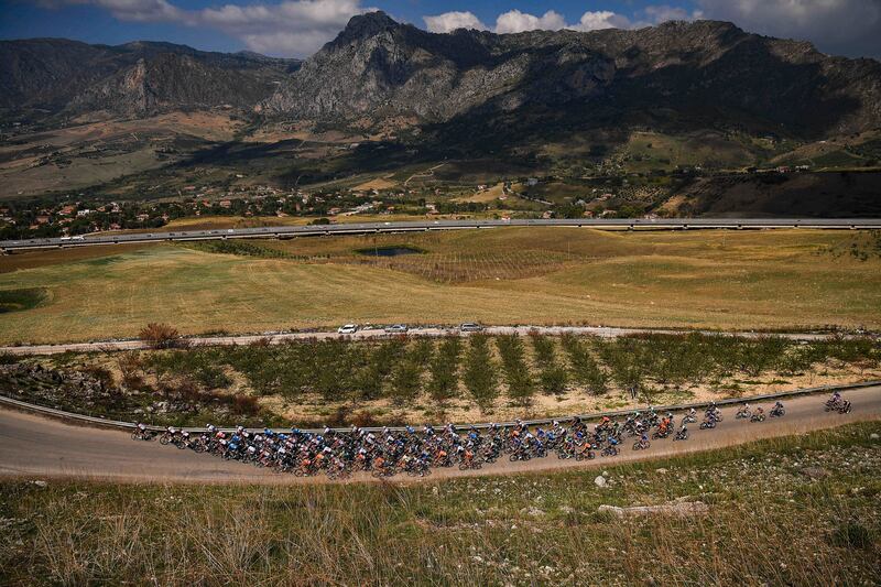 The peloton during Stage 2 of the Giro di Sicilia on Wednesday, September  29. AP