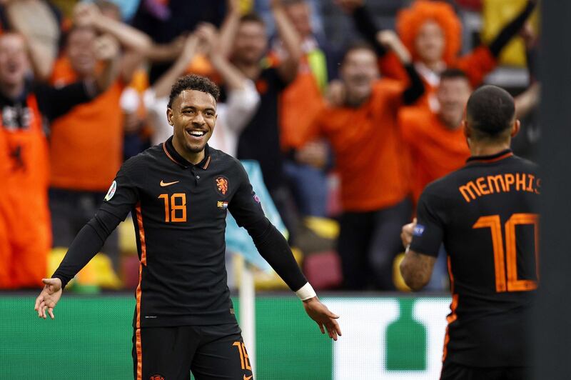 Donyell Malen - 7: The 22-year-old PSV striker flicked forward to De Jong as the Dutch pushed for an opener, then worked perfectly on the rapid counter-attack with Depay to put side 1-0. They're a strike pair who complement each other. EPA