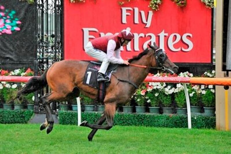 MELBOURNE, AUSTRALIA - MARCH 03:  Kerrin Mcevoy rides Rasberries to win race 8 during Australian Guineas Day at Flemington Racecourse on March 3, 2012 in Melbourne, Australia.  (Photo by Matthew Mallett/Getty Images)