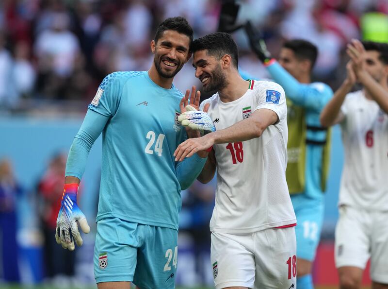 IRAN RATINGS: Hossein Hosseini 7 - Making his first tournament start after Alireza Beiranvand’s concussion and broken nose against England, and quickly bedded in with a smart stop from Moore’s close-range volley. Commanding at set-pieces but had a far quieter game than Wales would have liked. PA