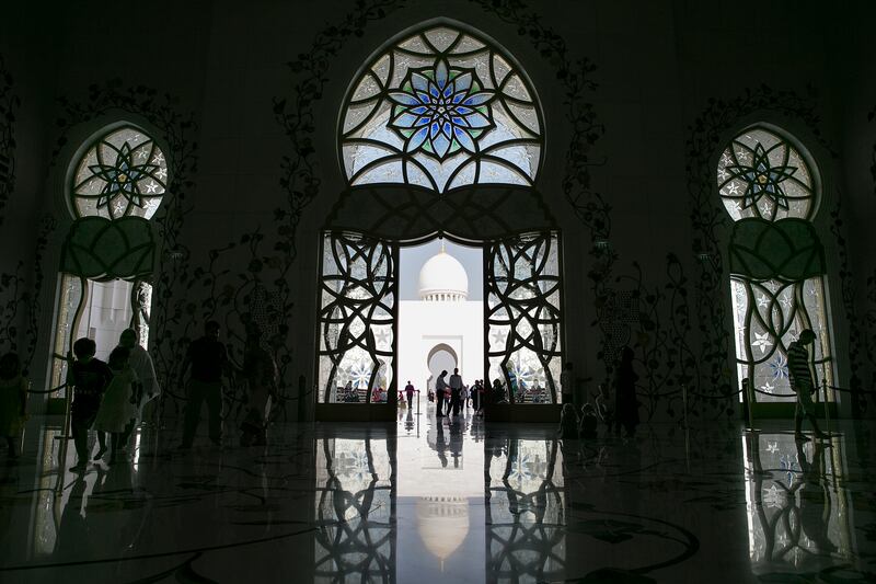 Abu Dhabi, United Arab Emirates, Oct. 13, 2013 /// 
Sheikh Zayed Grand Mosque still gets plenty of admirers in tourists while many local and expatriate residents either still work or have already head out of the town for the Eid al Adha holiday on Sunday, Oct. 13, 2013, at the mosque in Abu Dhabi. (Silvia Razgova / The National)

Section:  
Publication: 
Reporter: Standalone


 *** Local Caption ***  SR-131013-grandmosque041.jpg