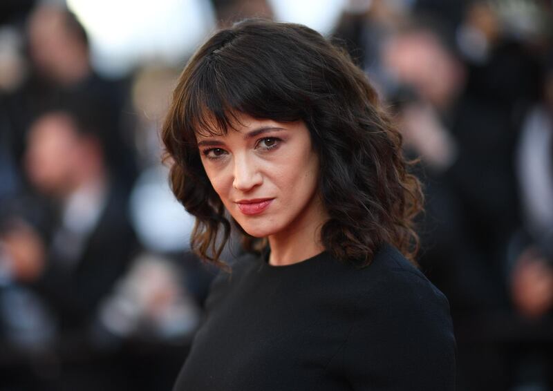 (FILES) In this file photo taken on May 19, 2018 Italian actress Asia Argento arrives for the closing ceremony and the screening of the film "The Man Who Killed Don Quixote" at the 71st edition of the Cannes Film Festival in Cannes, southern France. - Italian actress Asia Argento, who became a leading figure in the #MeToo movement after accusing powerhouse producer Harvey Weinstein of rape, paid hush money to a man who claimed she sexually assaulted him when he was 17, The New York Times reported Sunday. (Photo by Loic VENANCE / AFP)