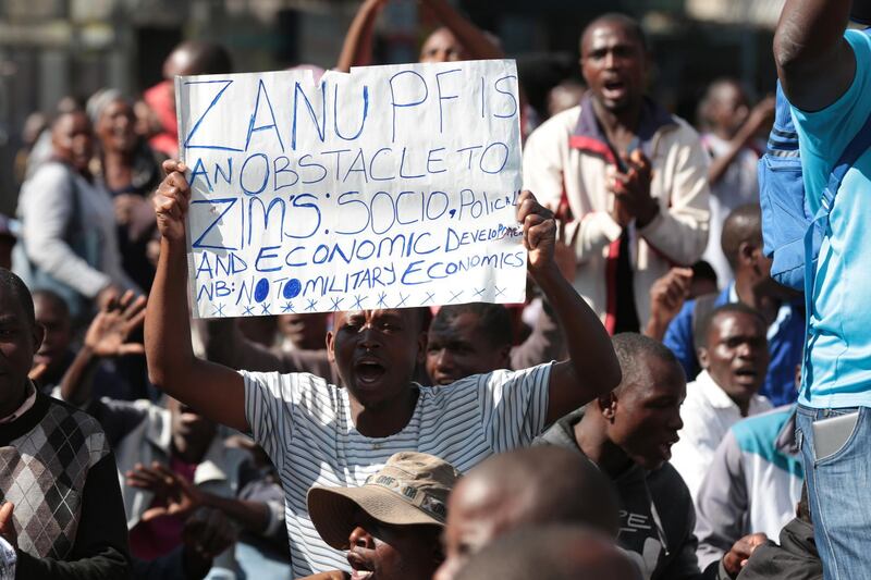 Protestors take part in the Peace March. EPA