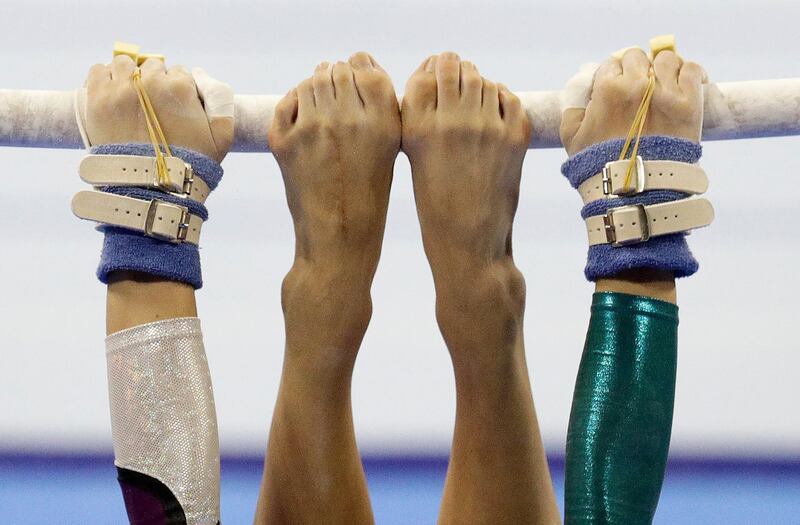 Vietnam gymnast Ngoc Huong Do Thi competing in the uneven bars at the Southeast Asian Games in Manila, Philippines on Tuesday December 3. AP