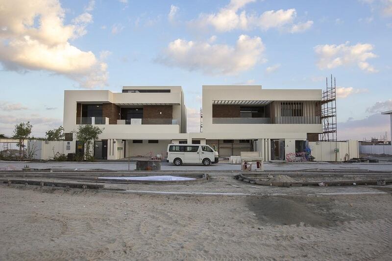 At West Yas, two of the mock-up villas are now complete. Courtesy Aldar