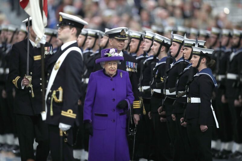 At 4pm on Friday, a 96-round gun salute - one for every year of the Queen's life - was fired by a UK Royal Navy ship in Dubai in tribute to Queen Elizabeth II. Photo: PA
