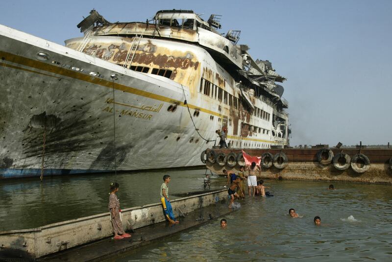 The yacht, 120 metres long and weighing about 7,000 tonnes, was assembled in Finland and delivered to Iraq in 1983