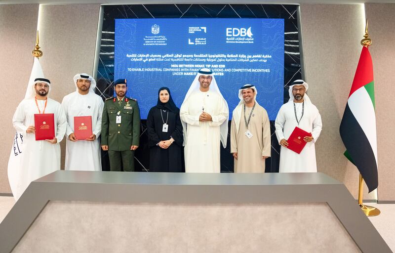 UAE-based SMEs in the industrial sector will soon be able to access new financing solutions following a preliminary agreement signed at the International Defence Exhibition. Photo: MoIAT