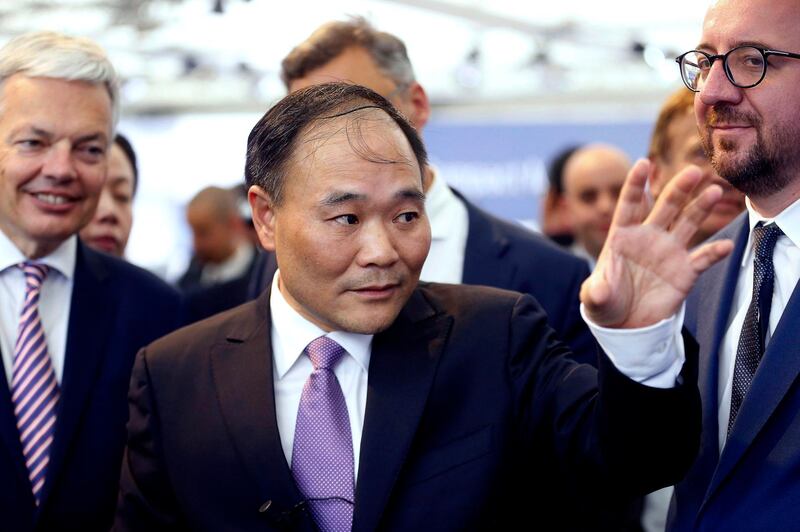 (FILES) A file photo taken on June 2, 2017 shows Chinese carmaker Geely CEO Li Shufu during a meeting in Brussels.
Chinese billionaire Li Shufu has bought a near 10-percent stake in Mercedes-Benz maker Daimler, making him the German group's largest single shareholder, a stock market filing showed on February 23, 2018. / AFP PHOTO / Belga / NICOLAS MAETERLINCK / Belgium OUT