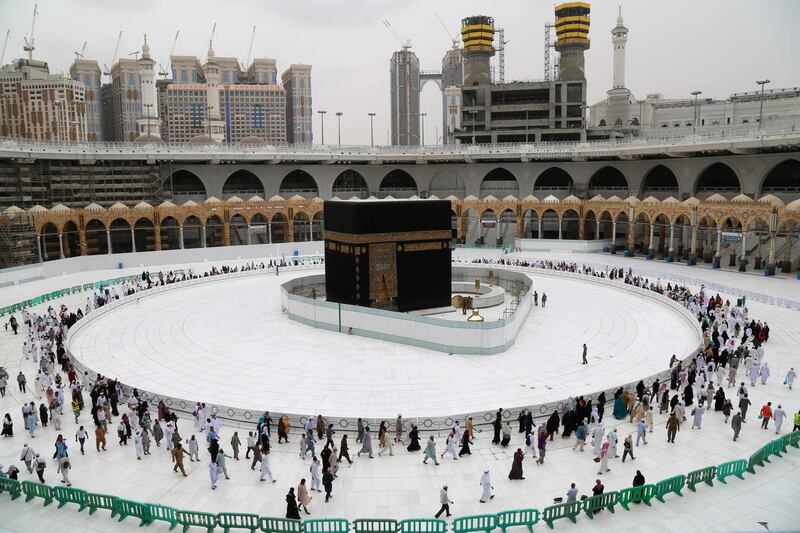 Muslim worshippers circumambulate the sacred Kaaba. AFP