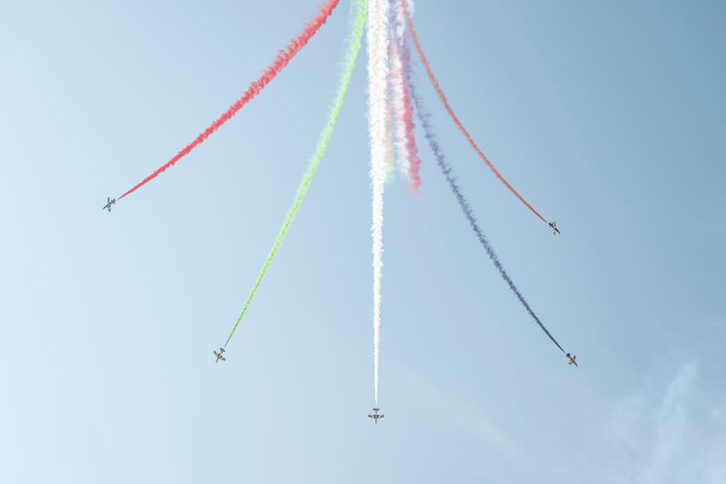 Aircraft perform at the airshow.