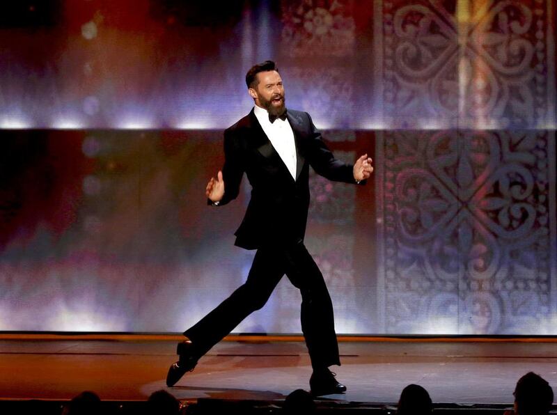Show host Hugh Jackman performs during the Tony Awards. Carlo Allegri / Reuters