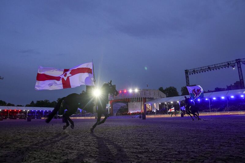 The Household Cavalry performs. PA