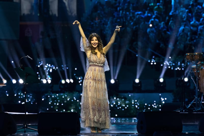 Nancy Ajram performs as part of Infinite Nights on November 12. Walaa Alshaer / Expo 2020 Dubai