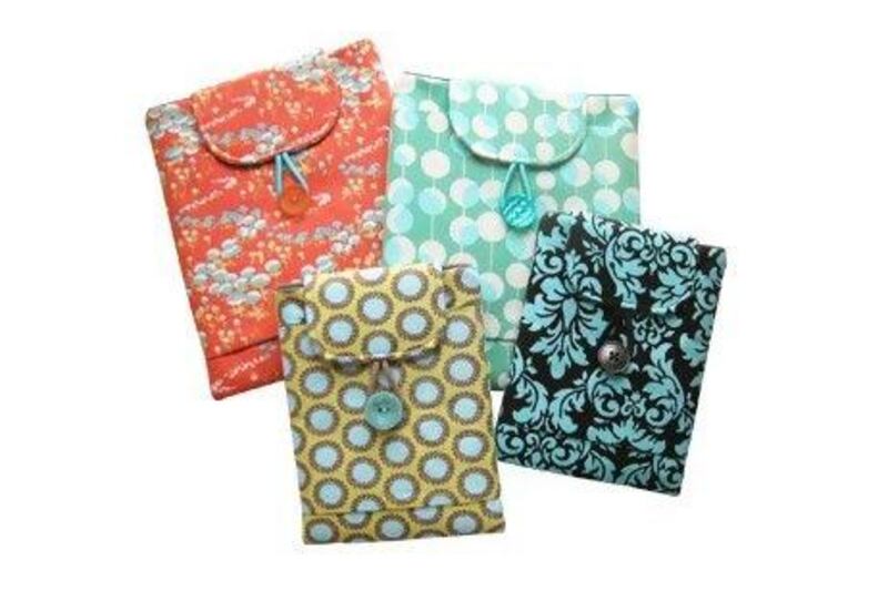 Roy's fabric sleeves are lined with soft fleece to help keep the iPads or Kindles inside scratch-free. Courtesy of Lisa Roy