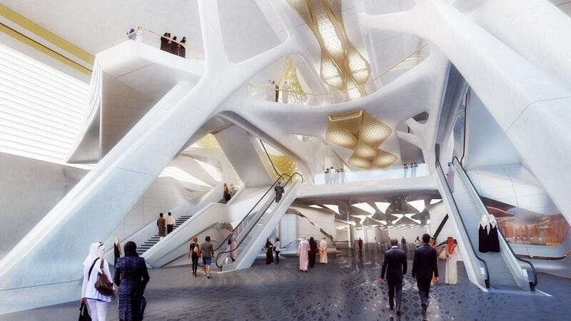 The 20,434 sqm station will have six platforms over four public floors and two levels of underground car park. Courtesy Zaha Hadid Architects