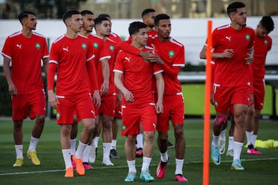 Morocco players during training ahead of their friendly against Brazil on Saturday. AFP